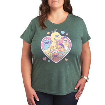 Plus Sesame Stree Group Heart Graphic Tee