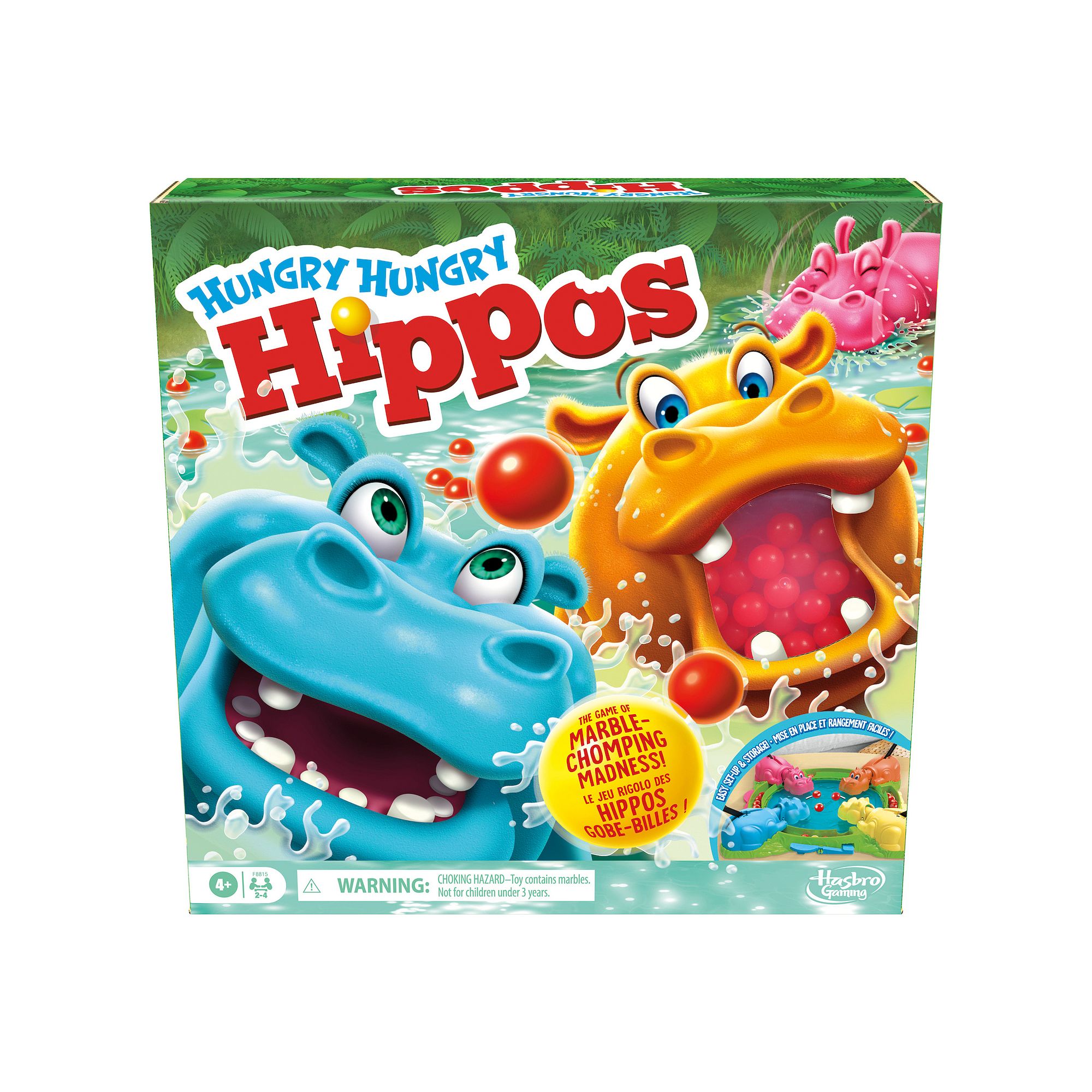 Hasbro Hungry Hungry Hippos Board Game, Multi