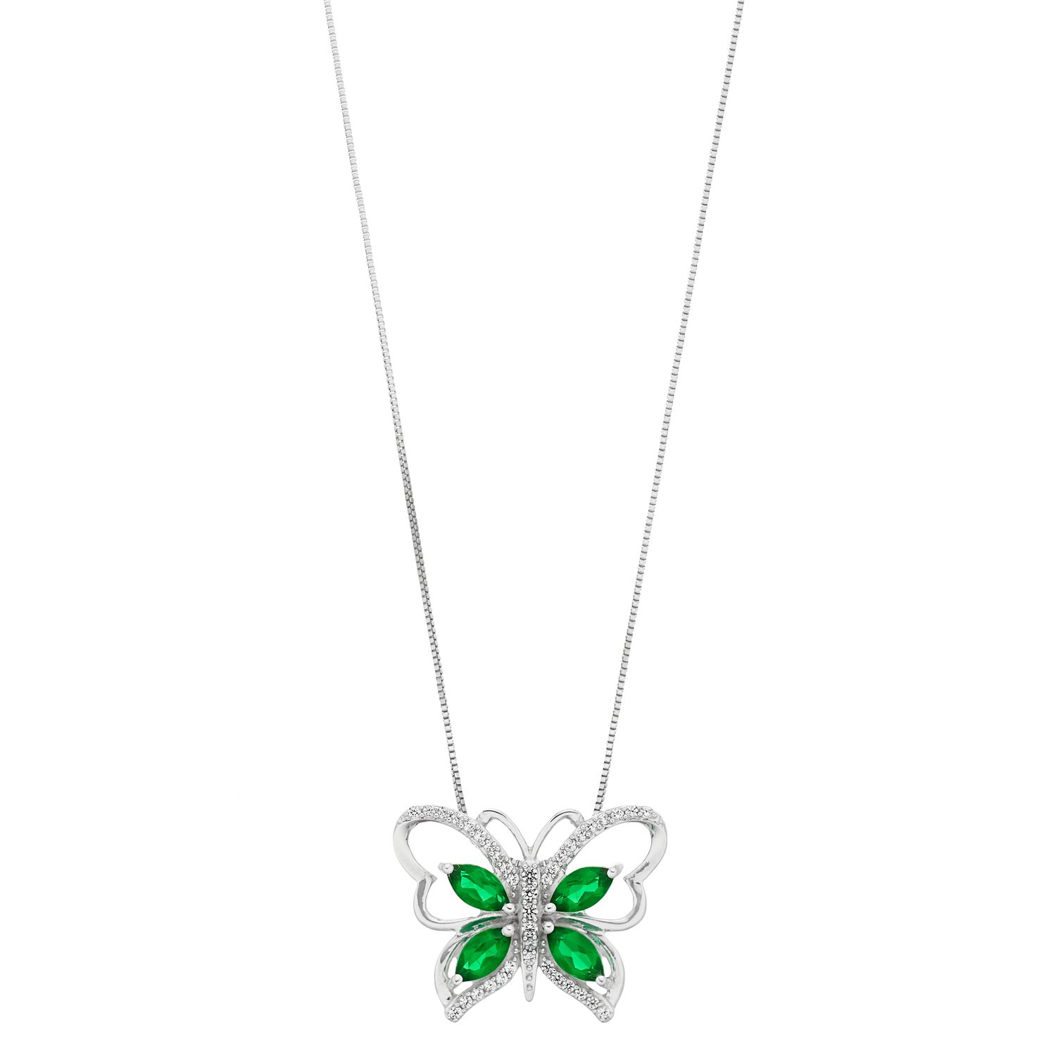 SERAFINA Dancing Pendant Necklace - Sterling Silver With Simulated White Sapphire, 18" Chain - View #4