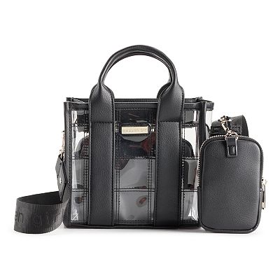 ハンドバッグ Ossl Carino Mini Tote Bag + Card Wallet Cross Bag RM5B0190 Ossl.] Carino ポーチ付き 2WAY ミニ トートバッグ（silver