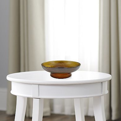 Everyday Decor Ribbed Tinted Glass Bowl Table Decor