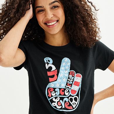 Women's USA Love Peace Sign Graphic Tee