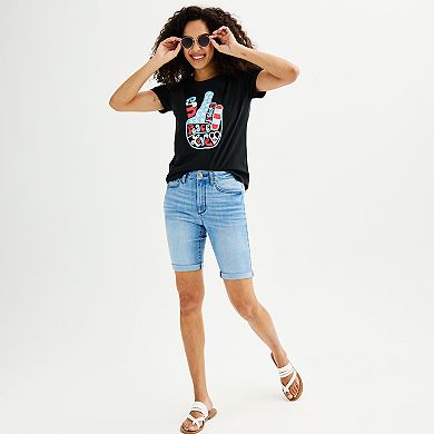 Women's USA Love Peace Sign Graphic Tee