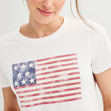 Women's American Flag Graphic Tee