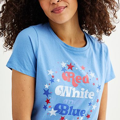 Women's Red, White, & Blue Graphic Tee