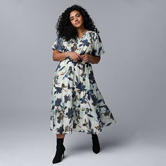 Plus Size Simply Vera Vera Wang Maxi Fem Dress