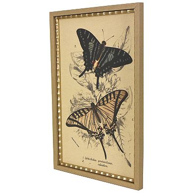 Butterflies Printed Linen II Framed Wall Art