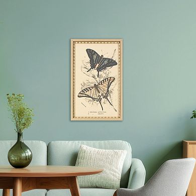 Butterflies Printed Linen II Framed Wall Art