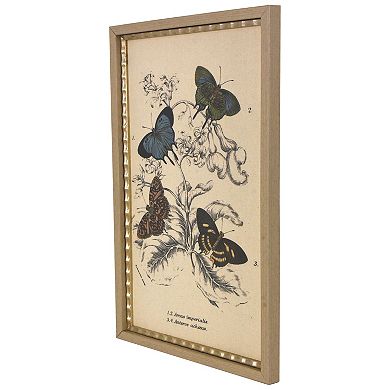 Butterflies Printed Linen II Framed Wall Art