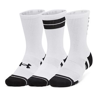 Men's Under Armour Performance Tech Stripe 3-Pack Crew Socks