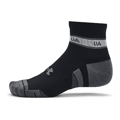 Men's Under Armour Performance Tech UA Stripe 3-Pack Quarter Socks