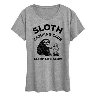 Women's Sloth Camping Club Graphic Tee
