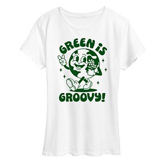Women's Green is Groovy Graphic Tee