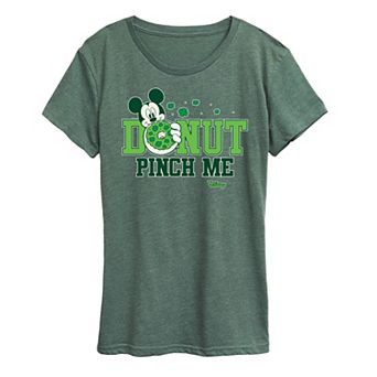 Disney's Mickey Mouse Women's St. Patrick's Donut Pinch Me Graphic Tee