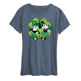 Disney's Mickey & Minnie Mouse Women's Shamrock Graphic Tee