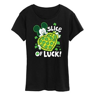Disney's Mickey Mouse Women's St. Patrick's Slice Of Luck Graphic Tee