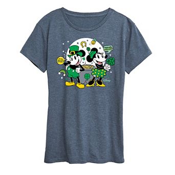 Disney's Mickey & Minnie Mouse Women's St. Patrick's Pot Of Gold Graphic Tee