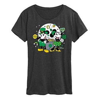 Disney's Mickey & Minnie Mouse Women's St. Patrick's Pot Of Gold Graphic Tee