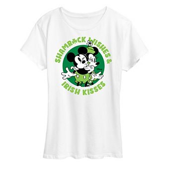 Disney's Mickey & Minnie Mouse Women's St. Patrick's Kisses Graphic Tee