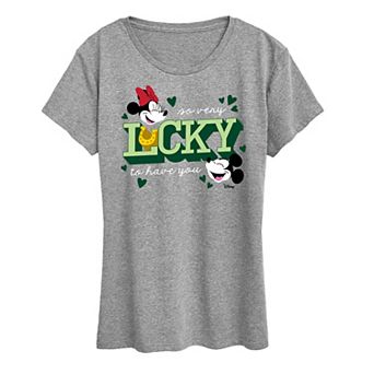 Disney's Mickey & Minnie Mouse Women's Lucky To Have You Graphic Tee