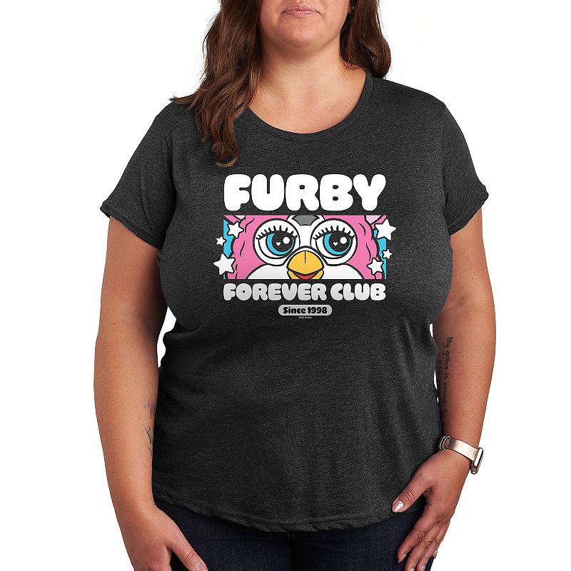 UPC 198199938515 product image for Plus Furby Forever Club Graphic Tee, Women's, Size: 1XL, Heather Grey | upcitemdb.com