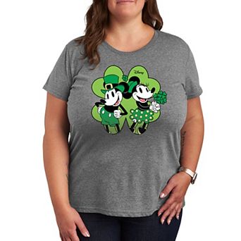 Disney's Mickey & Minnie Mouse Plus Shamrock Graphic Tee