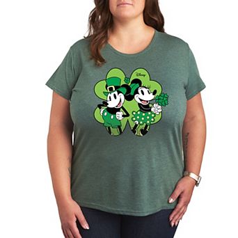 Disney's Mickey & Minnie Mouse Plus Shamrock Graphic Tee