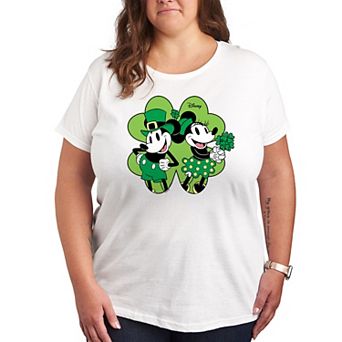 Disney's Mickey & Minnie Mouse Plus Shamrock Graphic Tee