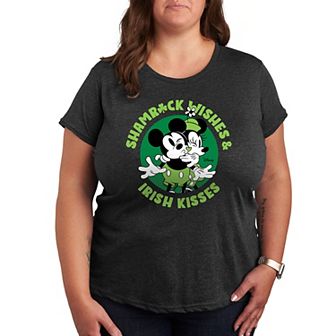 Disney's Mickey & Minnie Mouse Plus Wishes Irish Kisses Graphic Tee