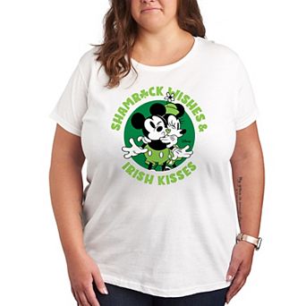 Disney's Mickey & Minnie Mouse Plus Wishes Irish Kisses Graphic Tee