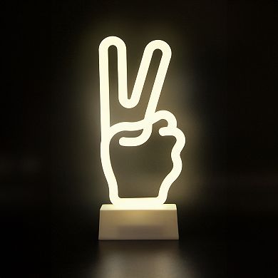 Everyday Decor Neon Glow LED Peace Lighting Table Decor
