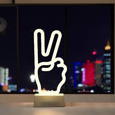 Everyday Decor Neon Glow LED Peace Lighting Table Decor