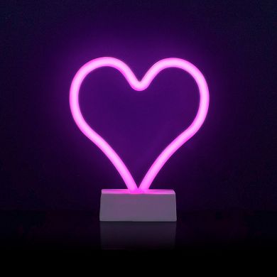 Everyday Decor Neon Glow LED Heart Lighting Table Decor