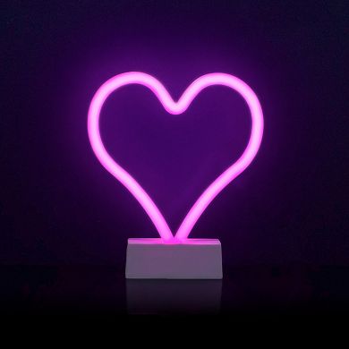 Home Essentials Neon Glow LED Heart Lighting Table Decor