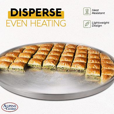 Alpine Cuisine 16" Round Baklava Tray - Durable Pizza Pan For Oven, Pie, Cookie (100 Pieces)