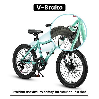 20" Mountain Bike For Kids, Shimano 7 Speed Mountain Bicycle For Boys And Girls