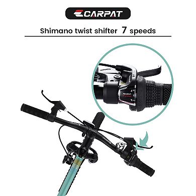 20" Mountain Bike For Kids, Shimano 7 Speed Mountain Bicycle For Boys And Girls