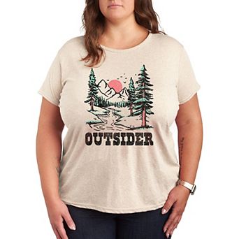 Plus Outsider Trees Mountains Graphic Tee