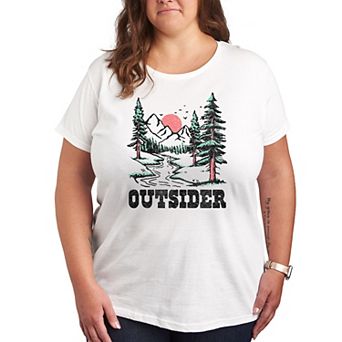 Plus Outsider Trees Mountains Graphic Tee