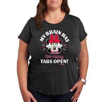 Disney's Minnie Mouse Plus My Brain Too Many Tabs Graphic Tee