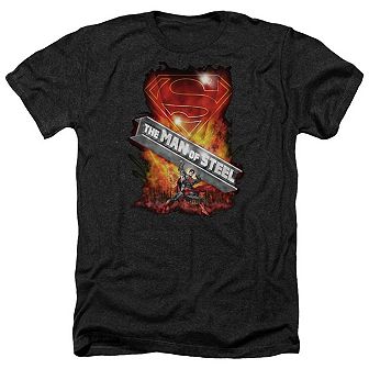 Superman Steel Girder Adult Heather T-shirt