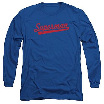 Superman S Tail Long Sleeve Adult T-shirt