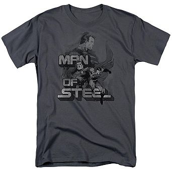 Superman Steel Poses Short Sleeve Adult T-shirt