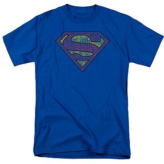 Superman Tattered Shield Short Sleeve Adult T-shirt