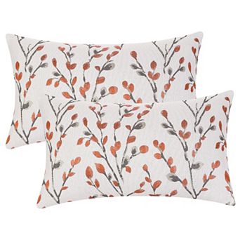 2 pc Classical Embroidery Jacquard Teal Decoration Throw Pillow Cover Pattern Pillow Cases 12" x 20"