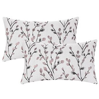 2 pc Classical Embroidery Jacquard Teal Decoration Throw Pillow Cover Pattern Pillow Cases 12" x 20"