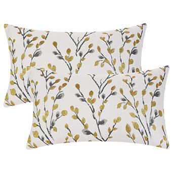 2 pc Classical Embroidery Jacquard Teal Decoration Throw Pillow Cover Pattern Pillow Cases 12" x 20"