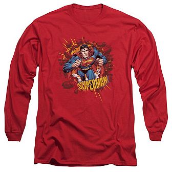 Superman Sorry About The Wall Long Sleeve Adult T-shirt
