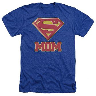 Superman Super Mom Adult Heather T-shirt