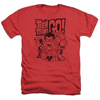 Teen Titans Go Team Up Adult Heather T-shirt